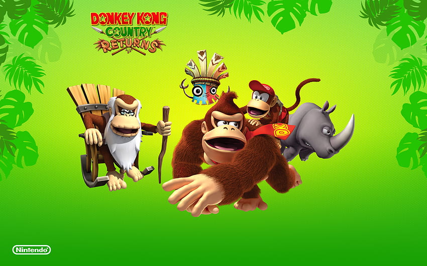Donkey Kong Country Returns 5, видео игри, donkey kong, diddy kong, nintendo HD тапет