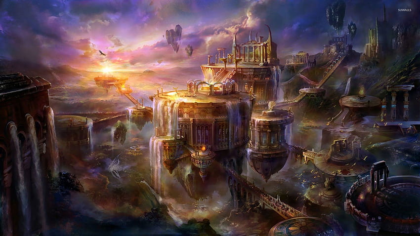 Floating city [2] - Fantasy, Floating Castle HD wallpaper