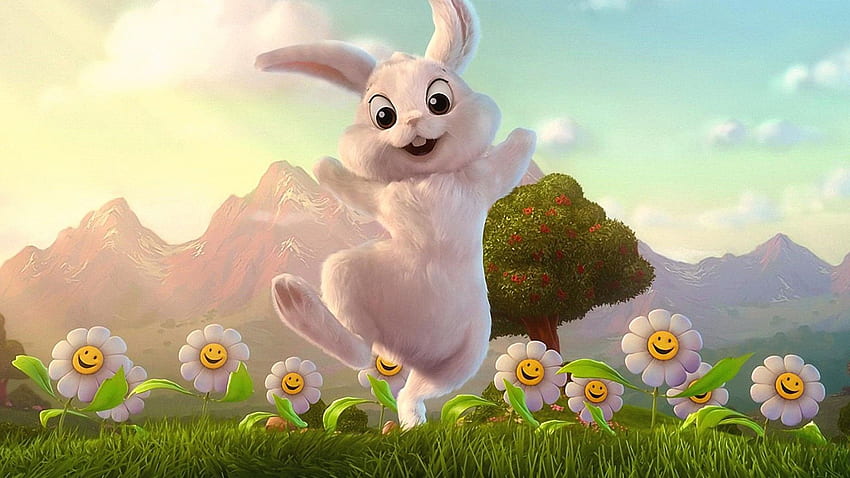 Animated rabbit . Easter bunny , Happy easter , Easter bunny, 3D Rabbit HD wallpaper
