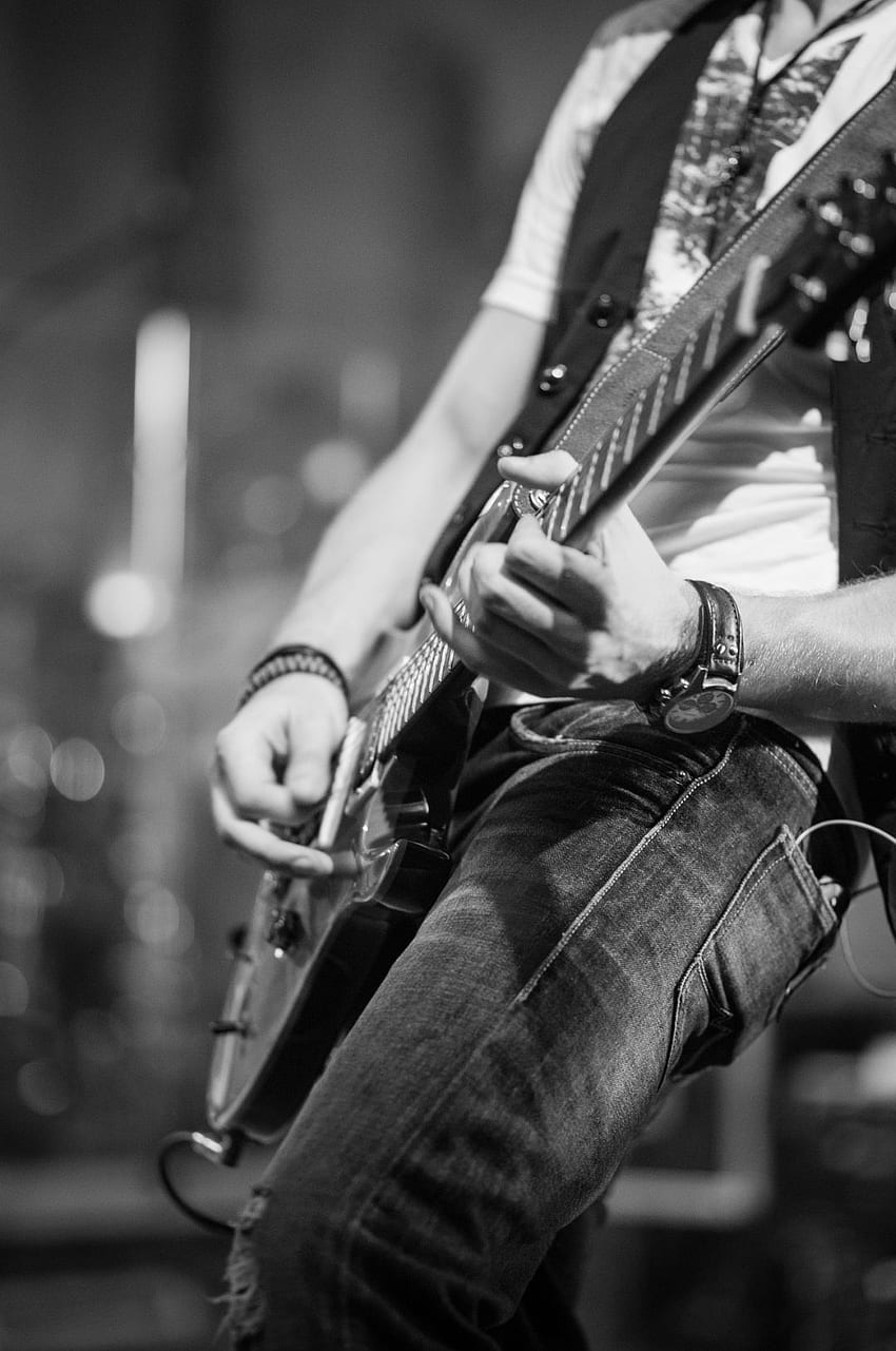 E-Gitarre, Gitarrist HD-Handy-Hintergrundbild