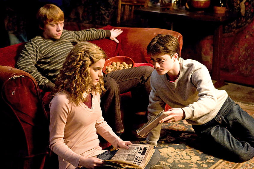 Harry, Ron dan Hermione, harry, ron, pangeran berdarah campuran, hermione Wallpaper HD