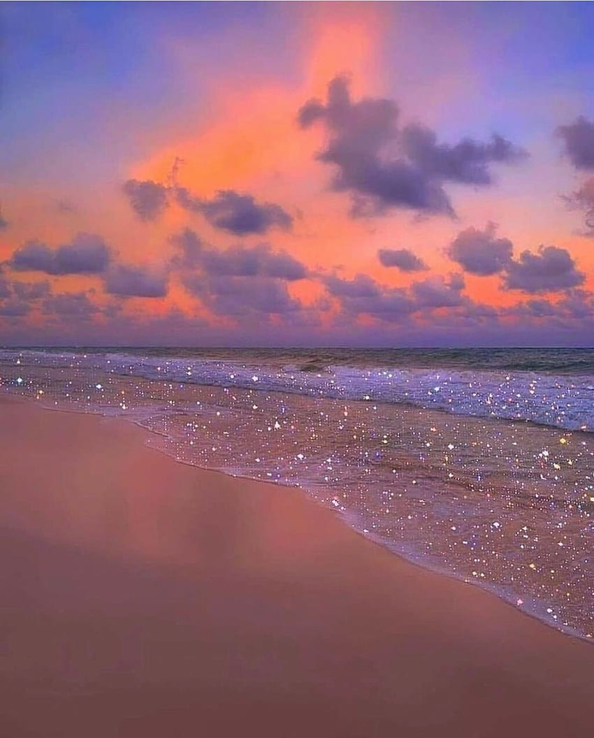 Aesthetic Beach Glitter, Sparkly Ocean HD phone wallpaper