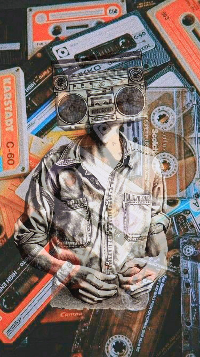 Radio Brain, art, music, tape, retro, cassette HD phone wallpaper