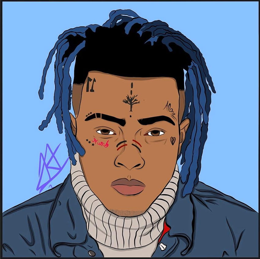 XXXTentacion Mavi Saç Anime HD duvar kağıdı