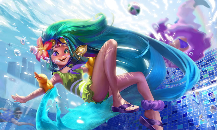 Pool Party Zoe By 阿叔叔 Background Fan - League, Zoe League of Legends HD wallpaper