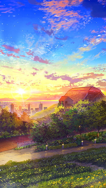 Anime scenery sunset anime school girl clouds artwork Anime HD  wallpaper  Peakpx