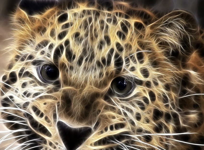 seni macan tutul, kucing liar, macan tutul, kehidupan liar, seni Wallpaper HD