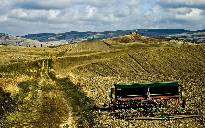 Nature, Fields, Road, Economy, Farm, Plow, Plough HD wallpaper