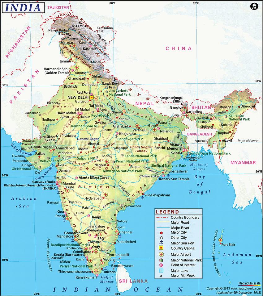 Indische Karte, indische Karte, Asien-Karte HD-Handy-Hintergrundbild