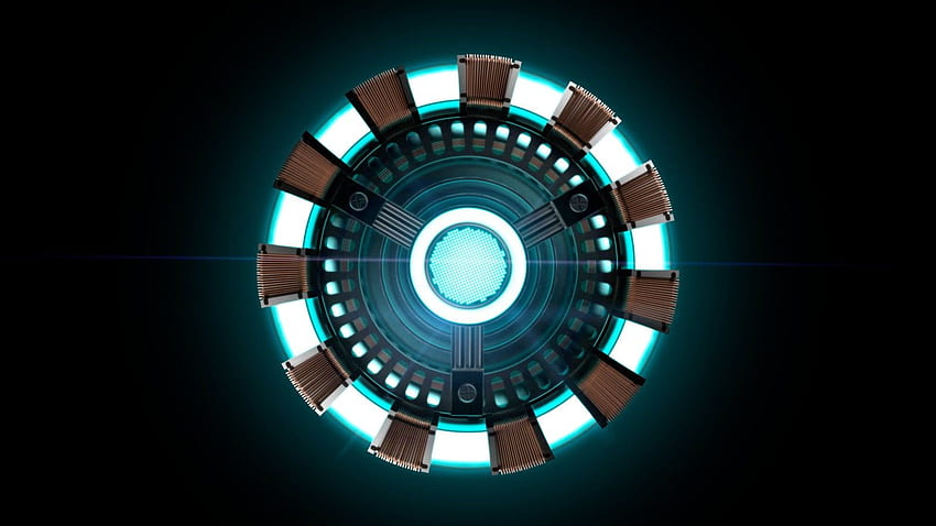 Кръгло синьо и кафяво осветително тяло, Iron Man, Arc Reactor HD тапет