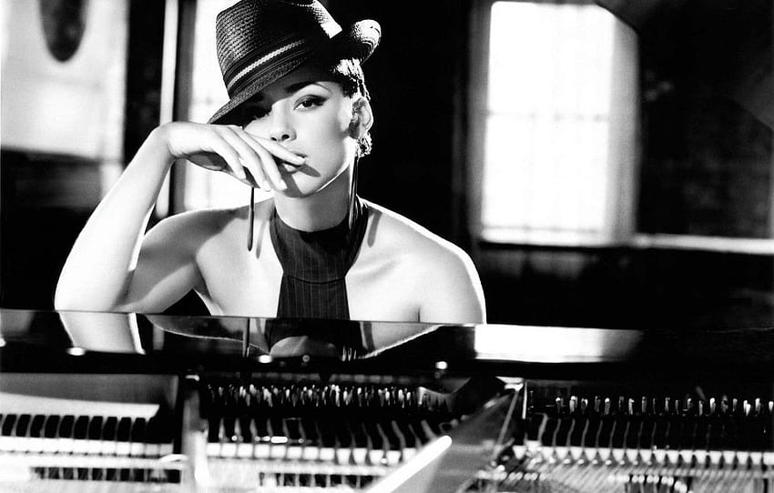 hat, piano, singer, Alicia Keys for , section музыка HD wallpaper