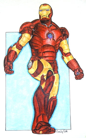 Iron Man 3 colour drawing in a frame by Martin--Art on DeviantArt