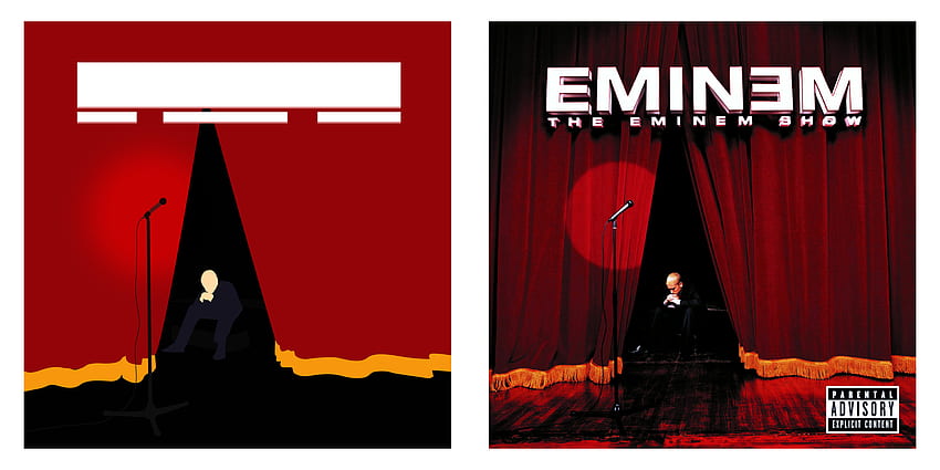 Minimalistyczna okładka Eminema. projektant graficzny lanc. Samuel J. Stroud, okładka albumu Eminema Tapeta HD