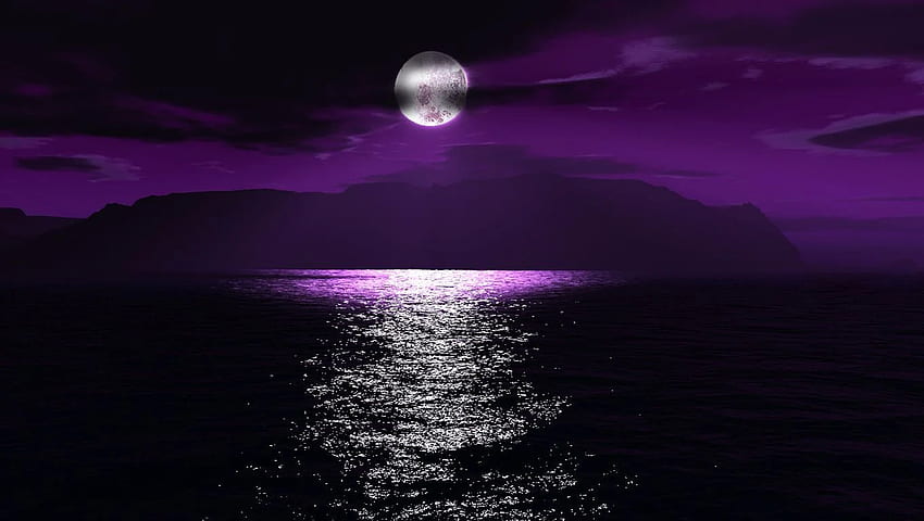 lua para janelas. bate-papo ao vivo, Purple Moon papel de parede HD