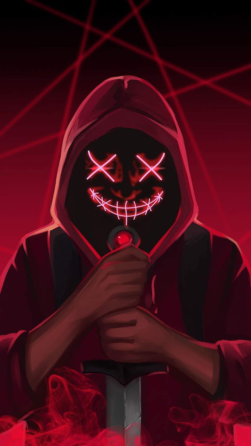 New Neon Mask Hoodie Devil - iPhone - New Smoke HD 전화 배경 화면