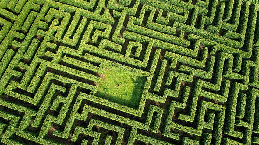 aerial view labyrinth maze HD wallpaper
