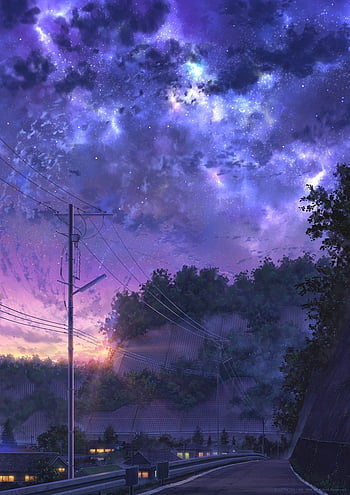 Quiet night, night, nebula, stars, universe, anime, train, sky, space,  fantasy, HD phone wallpaper | Peakpx