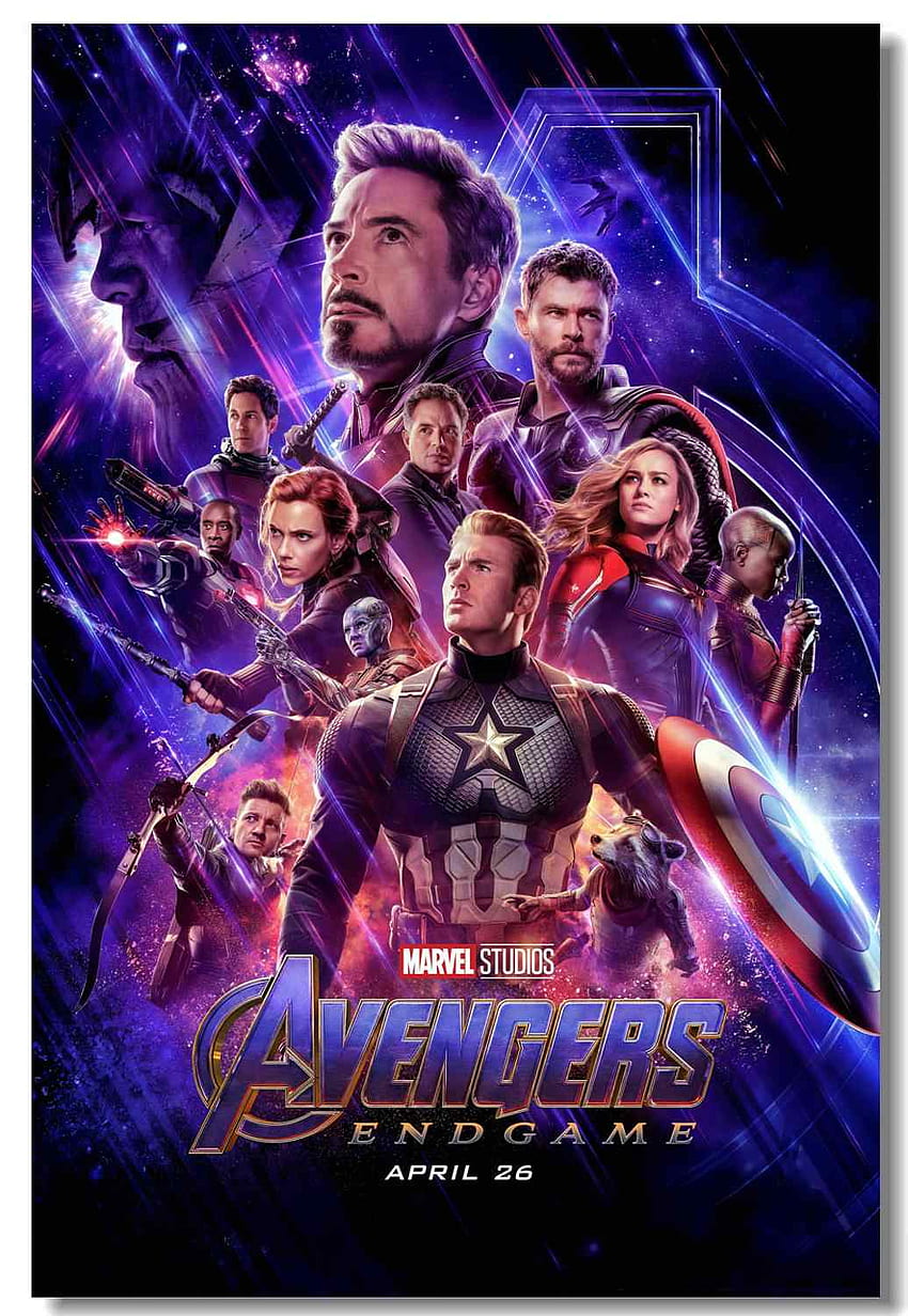 Benutzerdefinierte Leinwand Wanddekoration Marvel Avengers 4 End Game Poster Iron Man Thor Wandaufkleber Hulk Captain America HD-Handy-Hintergrundbild