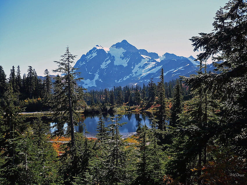 Mountain: Mount Shuksan Autumn Ski Pacific Northwest Lake Sky Baker, Pacific Northwest Landscape HD wallpaper