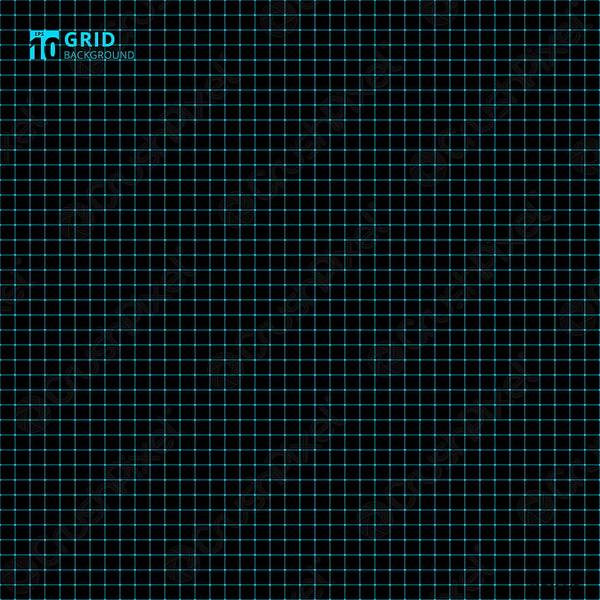 Niebieska siatka bez szwu na czarnym tle Papier milimetrowy kwadratowy wzór - wektor akcji Tapeta na telefon HD