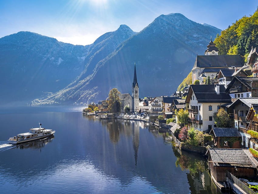 Penggemar Beku Luar Biasa Hallstatt, Sebuah Desa Kecil Austria, Beku Arendelle Wallpaper HD