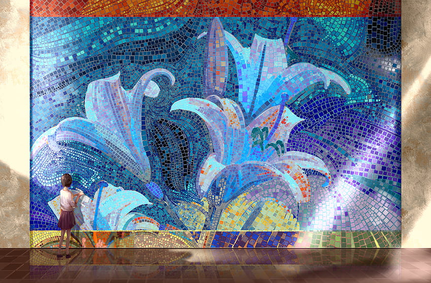 Arte, , Chica, Mosaico fondo de pantalla