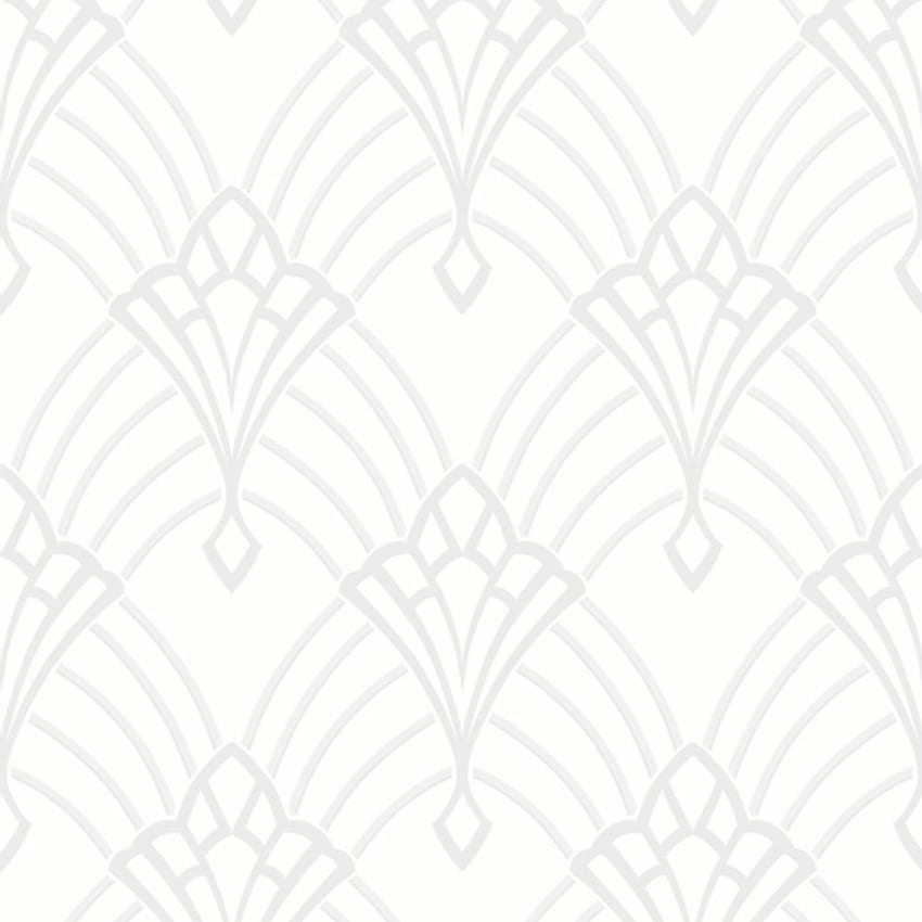 Rasch Art Deco Pattern Arch Wytłaczany Metaliczny Brokat 305302, Biały Metaliczny Tapeta na telefon HD