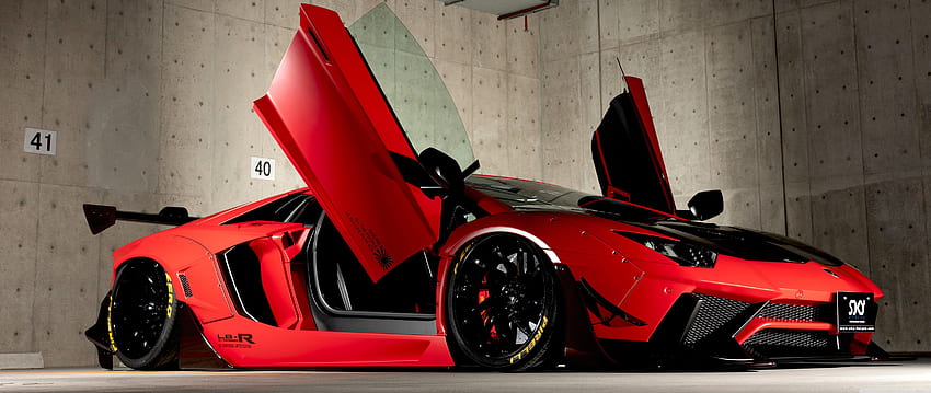 Czerwone Lamborghini Aventador Edycja limitowana Supercar Ultra Tło dla U Telewizor: Panoramiczny i UltraWide i Laptop: Wiele wyświetlaczy, dwa monitory: Tablet: Smartfon Tapeta HD