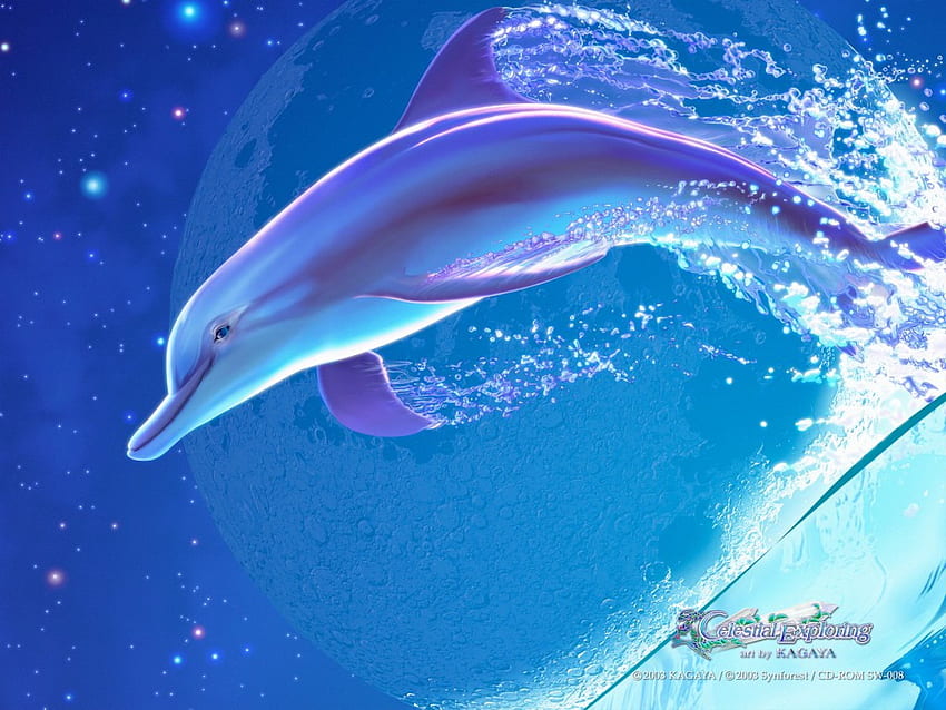 Fantasia Dolphin, 3d e cg, azul, abstrato papel de parede HD