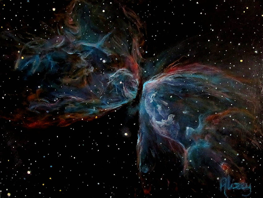 Tutorial de Arte Espacial: Pintura de Nebulosa – NGC 6302; Nebulosa da Borboleta papel de parede HD