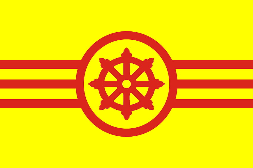 Flag of South Vietnam, but they wanted to emphasize more on Buddhism: vexillology HD wallpaper
