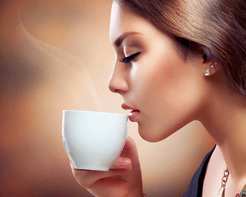* Aromatic moments *, sweet, aromatic, face, coffee, girl HD wallpaper