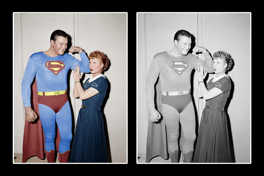 Lucy conoce a Superman (Lucille Ball y George Reeves). George Reeves, bola de Lucille, Superman, George Reeves Superman fondo de pantalla
