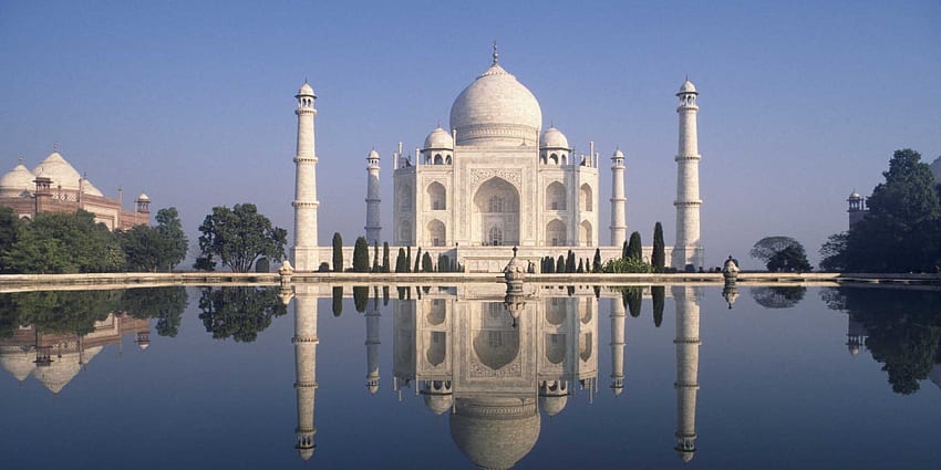 Taj Mahal INDIEN Uttar Pradesh Agra Taj Mahal bei Sonnenaufgang spiegelt sich in [] für Ihr , Handy & Tablet wider. Entdecken Sie Taj Mahal. Taj Mahal HD-Hintergrundbild
