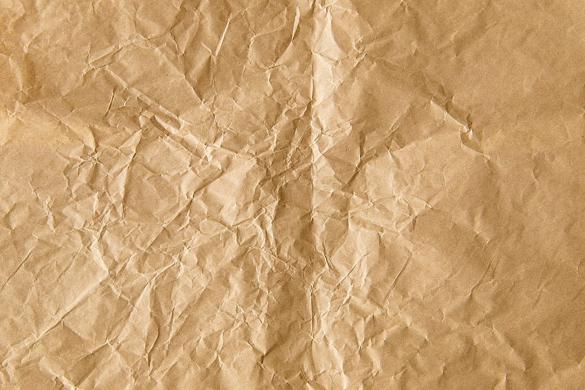 Zmięty brązowy papier teksturowanej tło, zgnieciony papier Tapeta HD