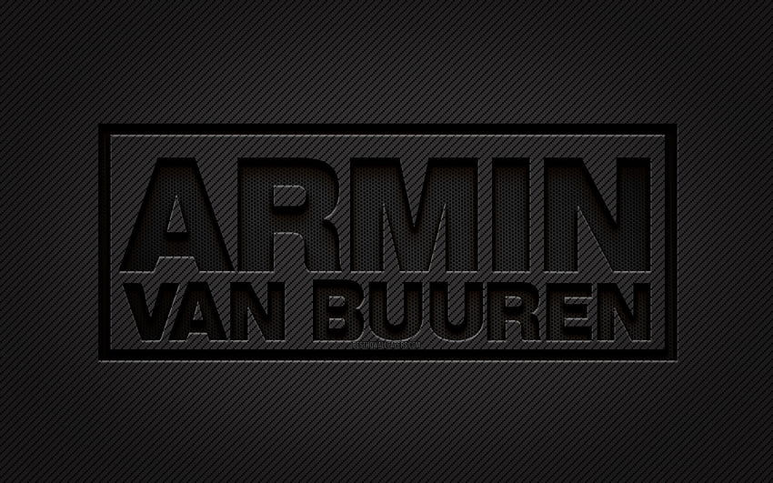 Armin van Buuren karbon logosu, grunge sanat, karbon arka plan, yaratıcı, Armin van Buuren siyah logo, Hollandalı DJ'ler, Armin van Buuren logosu, Armin van Buuren HD duvar kağıdı