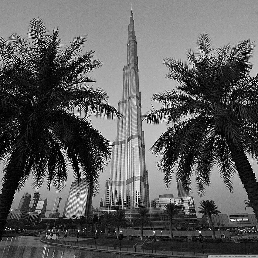Burj Khalifa Black And White Ultra Background for U TV : & UltraWide & Laptop : Tablet : Smartphone, Dubai Black and White HD phone wallpaper