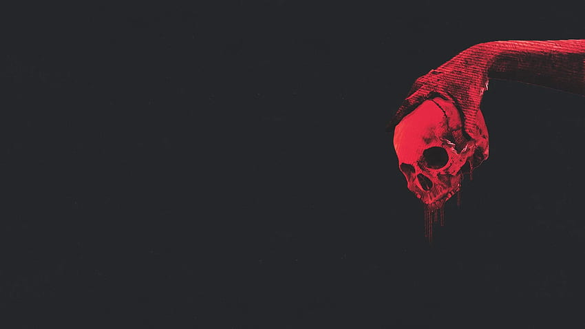 Red Skull, Neon Red Skull HD wallpaper
