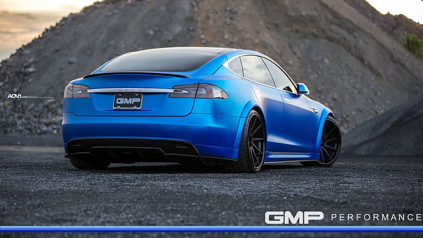 Blue Tesla Model S P90d Adv1 Wheels . HD wallpaper