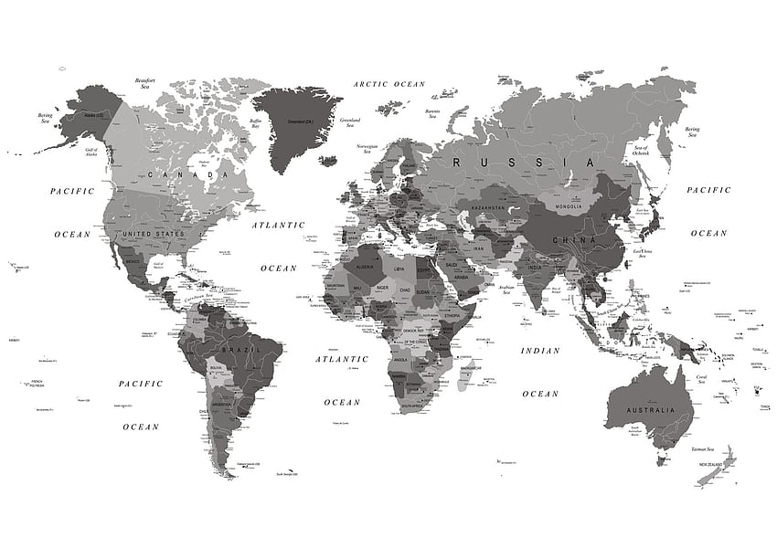 Kup Czarno-białą mapę świata. · Na stanie Tapeta HD