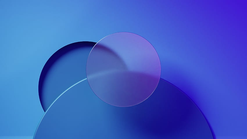 Lingkaran biru, desain beku, seni abstrak Wallpaper HD