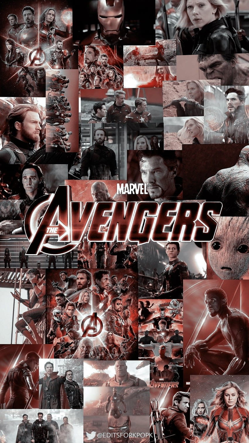 Marvel Collage, Aesthetic Avengers HD тапет за телефон