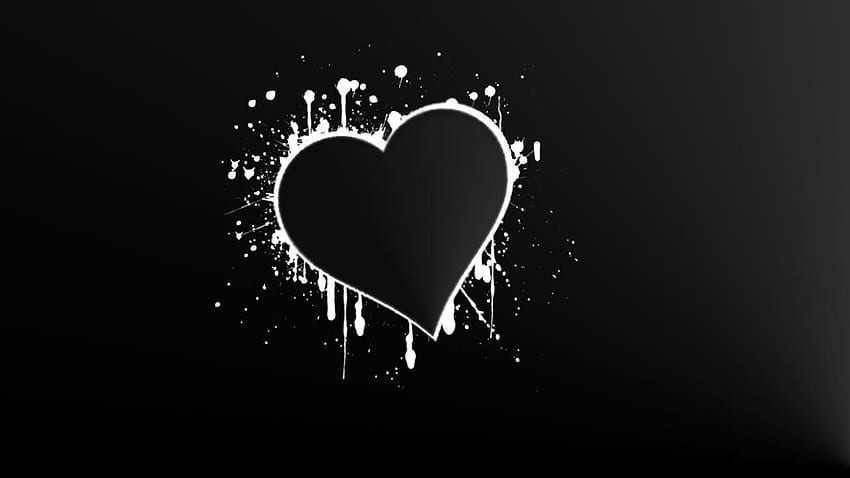 Corazón negro, lindo corazón negro fondo de pantalla