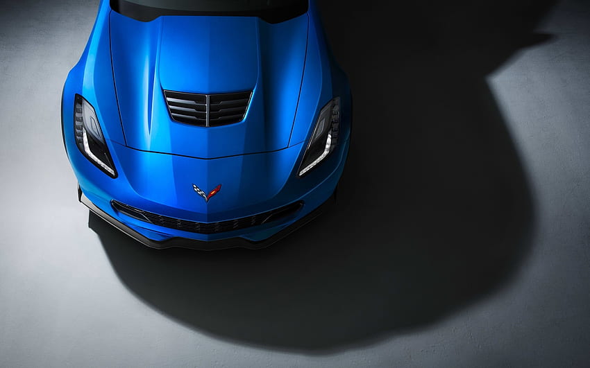 Kaput, mavi araba, Chevrolet Corvette HD duvar kağıdı