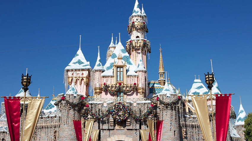 Castillo de la Bella Durmiente Disneyland California en Navidad [] para