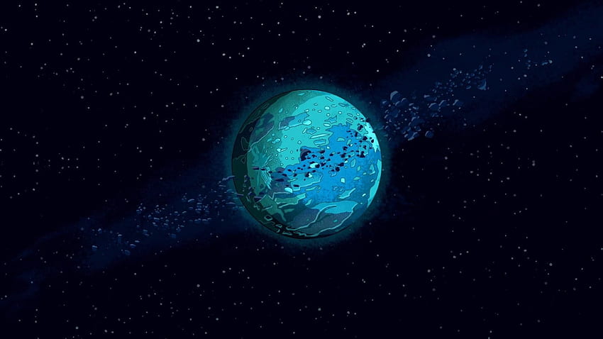 Blue and black planet screengrab, Rick and Morty, space HD wallpaper