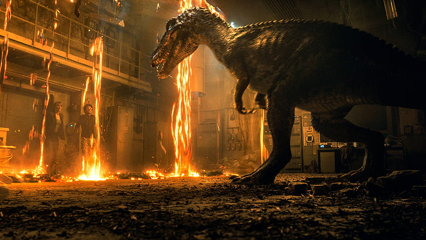 Dinosaurio Baryonyx en Jurassic World 2018, películas y , logotipo de Jurassic World fondo de pantalla