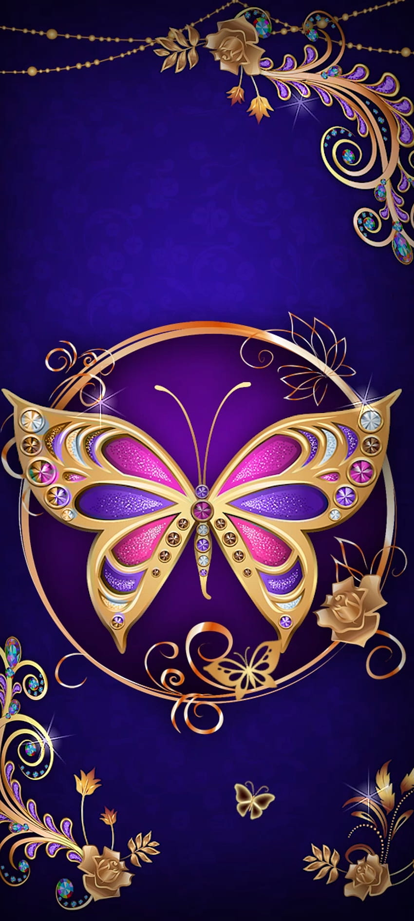 Beautiful Butterflys, art, moths and butterflies, pastel, premium, luxury, Golden HD phone wallpaper