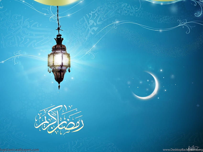 Oben Ramadan, Islam. Hintergrund, islamisches Blau HD-Hintergrundbild