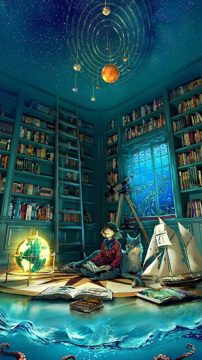 Magic Room, Magic Library HD phone wallpaper